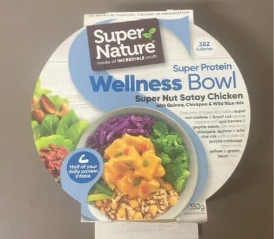 Super Protein Wellness Bowl Super Nut Satay Chicken with Quinoa, Chickpea & Wild Rice mix